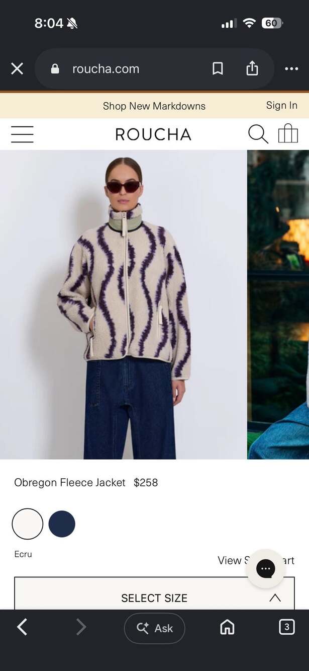 Roucha Obregon Fleece Jacket Size B